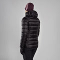 Black Montane Women's Anti-Freeze XT Hooded Down Jacket Model Back