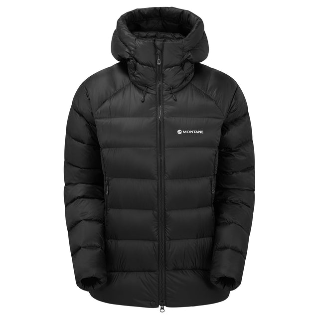 Black hooded down jacket women's online