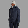 Eclipse Blue Montane Women's Alta Lite Waterproof Jacket Model Back