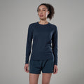 Eclipse Blue Montane Women's Dart Nano Long Sleeve T-Shirt Regular Fit Model Front