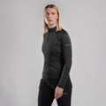 Black Montane Women's Dart Zip Neck T-Shirt Model Front