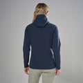 Eclipse Blue Montane Women's Dura Hooded Fleece Jacket Model Back FDURHECL