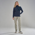 Eclipse Blue Montane Women's Dura Hooded Fleece Jacket Model 3 FDURHECL