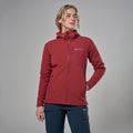 Dark Maple Montane Women's Dura XT Hooded Fleece Jacket Model Front FDXTHDAM