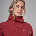 Dark Maple Montane Women's Dura XT Hooded Fleece Jacket Model 4 FDXTHDAM