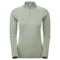 Pale Sage Montane Women's Dart XT Thermal Zip Neck T-Shirt Front