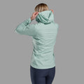 Sea Mist Montane Women's Featherlite Hooded Windproof Jacket Model Back