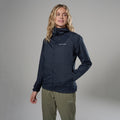 Eclipse Blue Montane Women's Featherlite Hooded Windproof Jacket Model Front