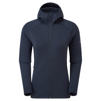 Eclipse Blue Montane Women's Fury Hooded Fleece Jacket Front