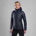 Eclipse Blue Montane Women's Icarus Lite Hooded Jacket Model Front