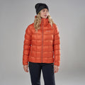 Lava Montane Women's Icarus 3.0 Hooded Insulated Jacket Model Front FIHOOLAV