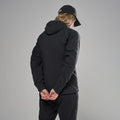 Black Montane Women's Khamsin Lite Hooded Softshell Jacket Model Back FKHLHBLA