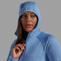 Cornflower Montane Women's Protium Lite Hooded Fleece Jacket Model 5