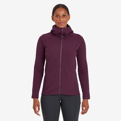 Saskatoon Berry Montane Women's Protium XT Hooded Fleece Jacket Front