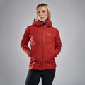 Saffron Red Montane Women's Spirit Lite Waterproof Jacket Model 3