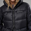 Black Montane Women's Thaw Hooded Down Jacket Model 7 FTHAHBLA