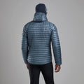 Stone Blue Montane Men's Alpine 850 Nano Hooded Down Jacket Model Back