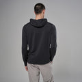 Black Montane Men's Alhena Merino Blend Hoodie Model Back MALHOBLA