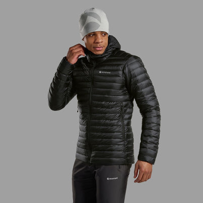Black Montane Men's Anti-Freeze Lite Hooded Down Jacket Front
