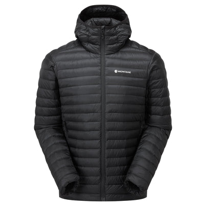 Black Montane Men's Anti-Freeze Lite Hooded Down Jacket Front