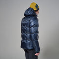 Eclipse Blue Montane Men's Apex 900 Hooded Down Jacket Model Back MAP9HECL
