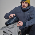 Eclipse Blue Montane Men's Apex 900 Hooded Down Jacket Model 9 MAP9HECL