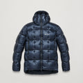 Eclipse Blue Montane Men's Apex 900 Hooded Down Jacket Front MAP9HECL