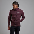 Dark Garnet Montane Men's Composite Hooded Down Jacket Model Front