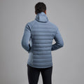 Stone Blue Montane Men's Composite Hooded Down Jacket Model Back