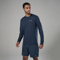 Eclipse Blue Montane Men's Dart Nano Long Sleeve T-Shirt Regular Fit Model Front