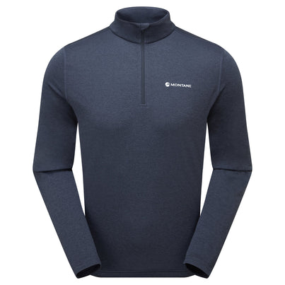 Eclipse Blue Montane Men's Dart Zip Neck T-Shirt Front MDRZIECL