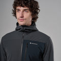 Midnight Grey Montane Men's Dura Hooded Fleece Jacket Model 4 MDURHMNG
