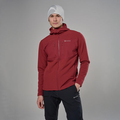 Dark Maple Montane Men's Dura XT Hooded Fleece Jacket Front MDXTHDAM