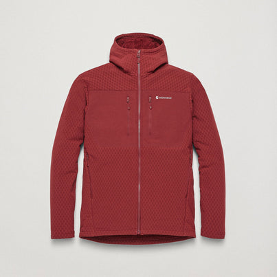 Dark Maple Montane Men's Dura XT Hooded Fleece Jacket Front MDXTHDAM