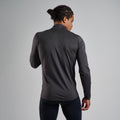 Midnight Grey Montane Men's Dart XT Thermal Zip Neck Long Sleeved Top Model Back