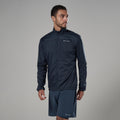 Eclipse Blue Montane Men's Featherlite Windproof Jacket Model Front