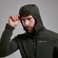 Oak Green Montane Men's Fury XT Hooded Fleece Jacket Model 3