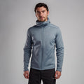 Stone Blue Montane Men's Fury Hooded Fleece Jacket Model Front