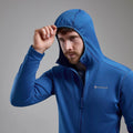 Neptune Blue Montane Men's Fury Lite Hooded Fleece Jacket Model 3