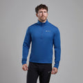 Neptune Blue Montane Men's Fury Lite Fleece Pull-On Model Front