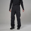 Black Montane Men's Norste Waterproof Pants Model Front MNOPRBLA