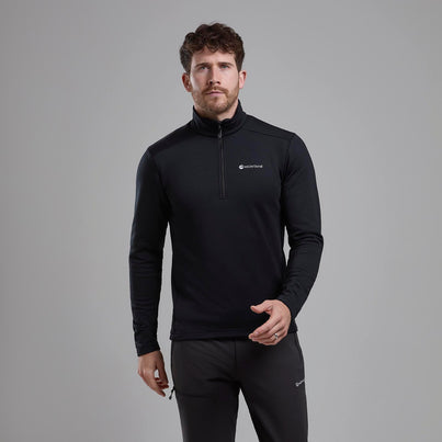 Black Montane Protium Fleece Pull-On Jacket Front MPRPOBLA