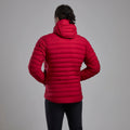 Acer Red Montane Men's Resolve Hooded Down Jacket Model Back