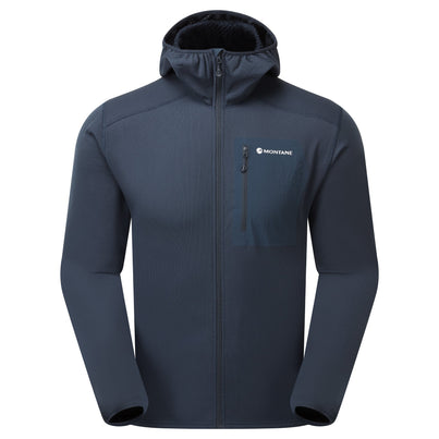 Eclipse Blue Montane Men's Zepher Hooded Fleece Jacket Front