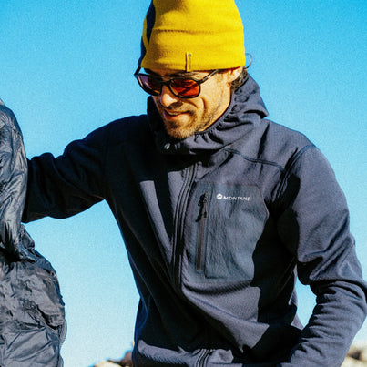 Eclipse Blue Montane Men's Zepher Hooded Fleece Jacket Front