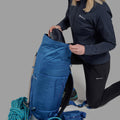 Neptune Blue Montane Valen 40+5L Backpack Model Front